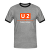 U2 Berlin - Männer Ringer T-Shirt - heather grey/black