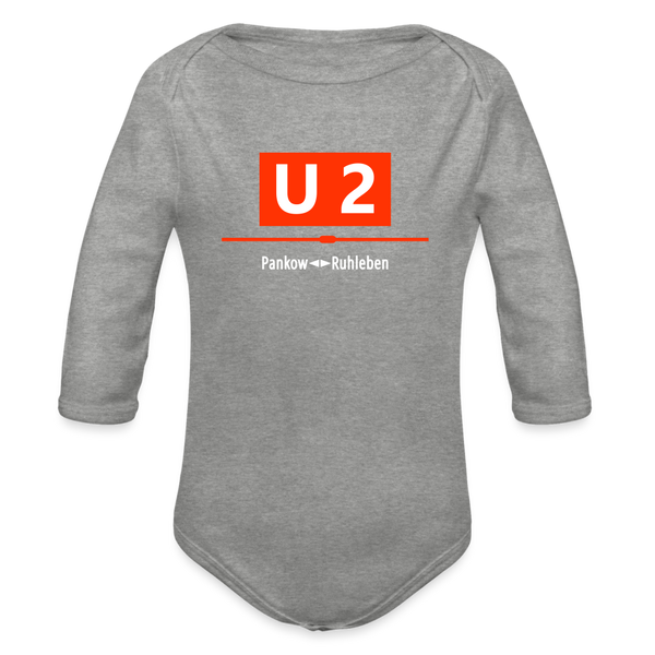 U2 Berlin - Bio-Langarmbody - heather grey