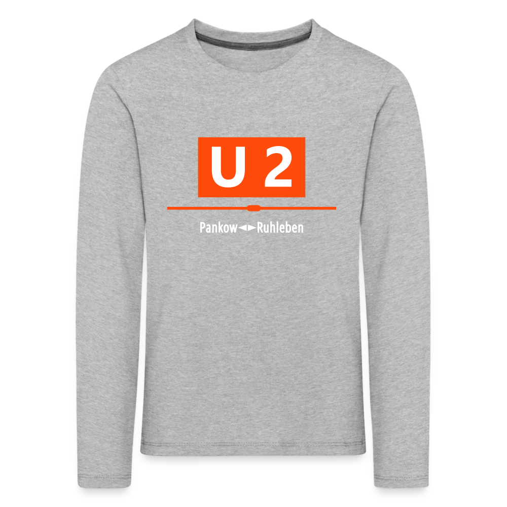 U2 Berlin - Kinder Langarmshirt - heather grey