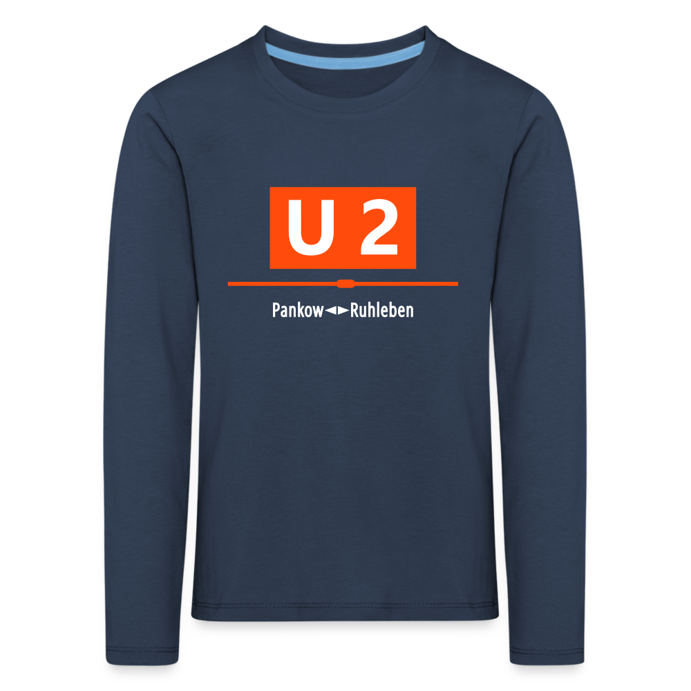 U2 Berlin - Kinder Langarmshirt - navy