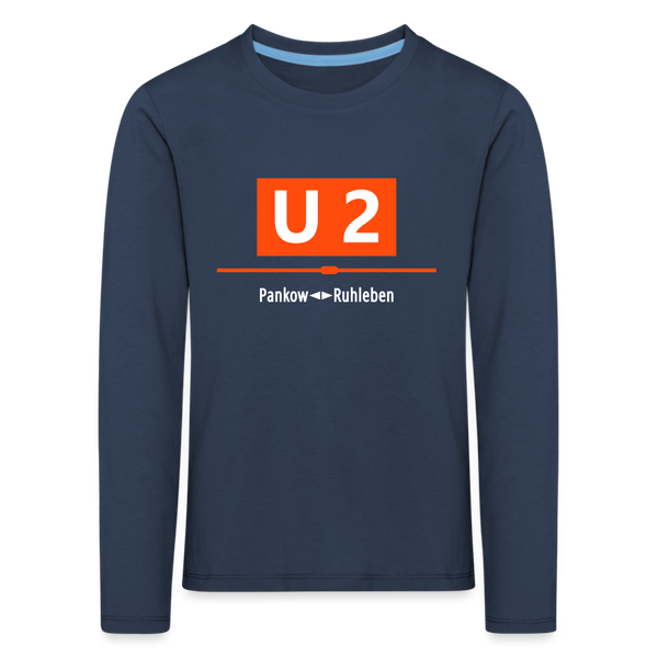 U2 Berlin - Kinder Langarmshirt - navy