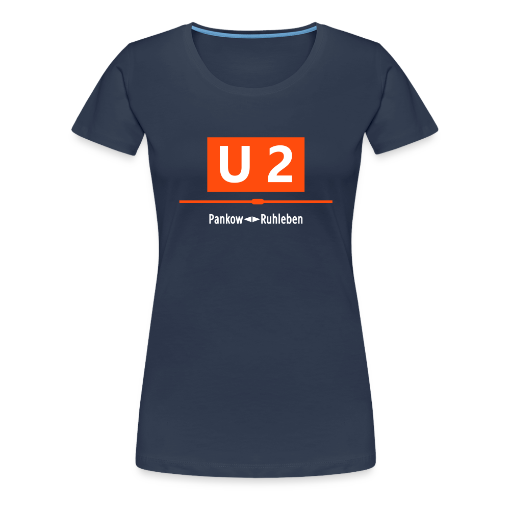 U2 Berlin - Frauen Premium T-Shirt - navy