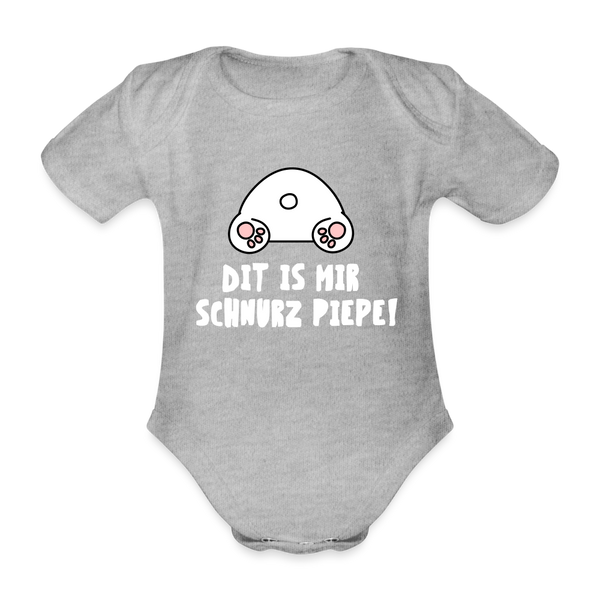 Dit is mir Schnurz Piepe - Bio-Kurzarmbody - heather grey