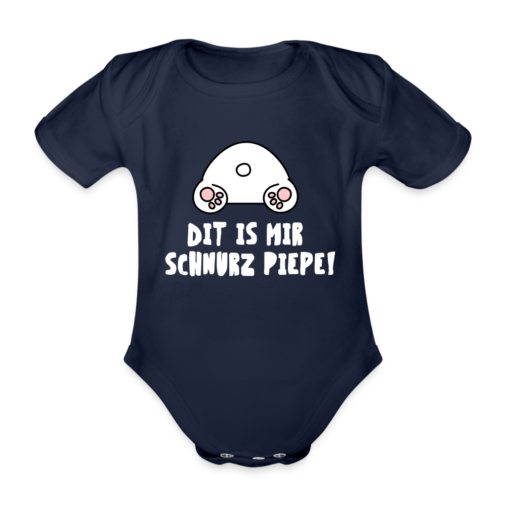 Dit is mir Schnurz Piepe - Bio-Kurzarmbody - dark navy