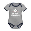 Dit is mir Schnurz Piepe - Baby Bio-Kurzarm-Kontrastbody - heather grey/navy