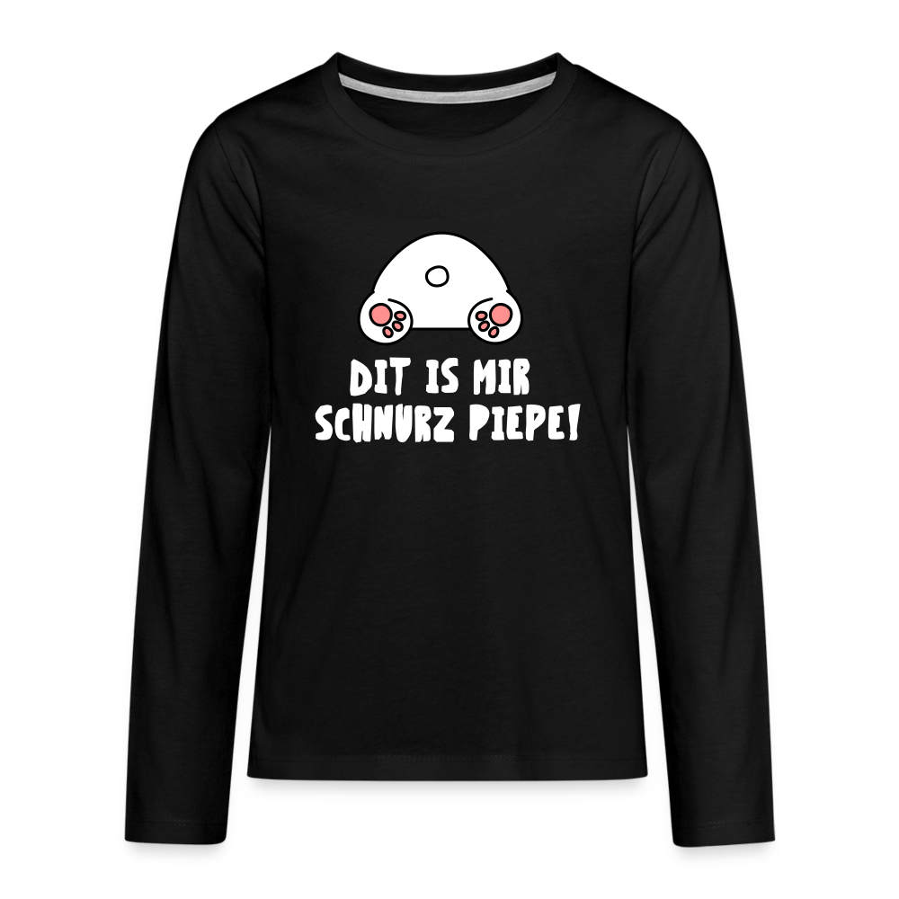 Dit is mir Schnurz Piepe - Teenager Langarmshirt - black