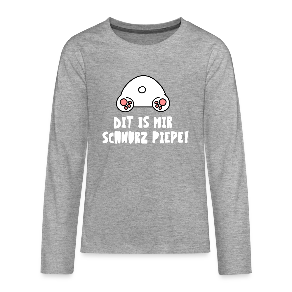 Dit is mir Schnurz Piepe - Teenager Langarmshirt - heather grey