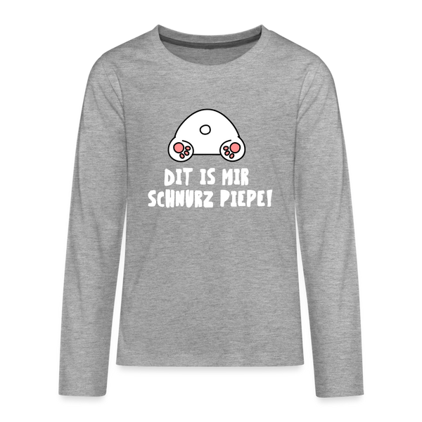 Dit is mir Schnurz Piepe - Teenager Langarmshirt - heather grey