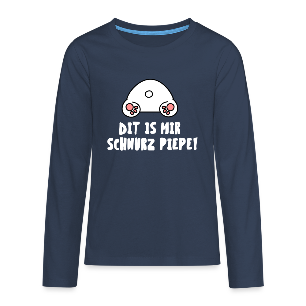 Dit is mir Schnurz Piepe - Teenager Langarmshirt - navy