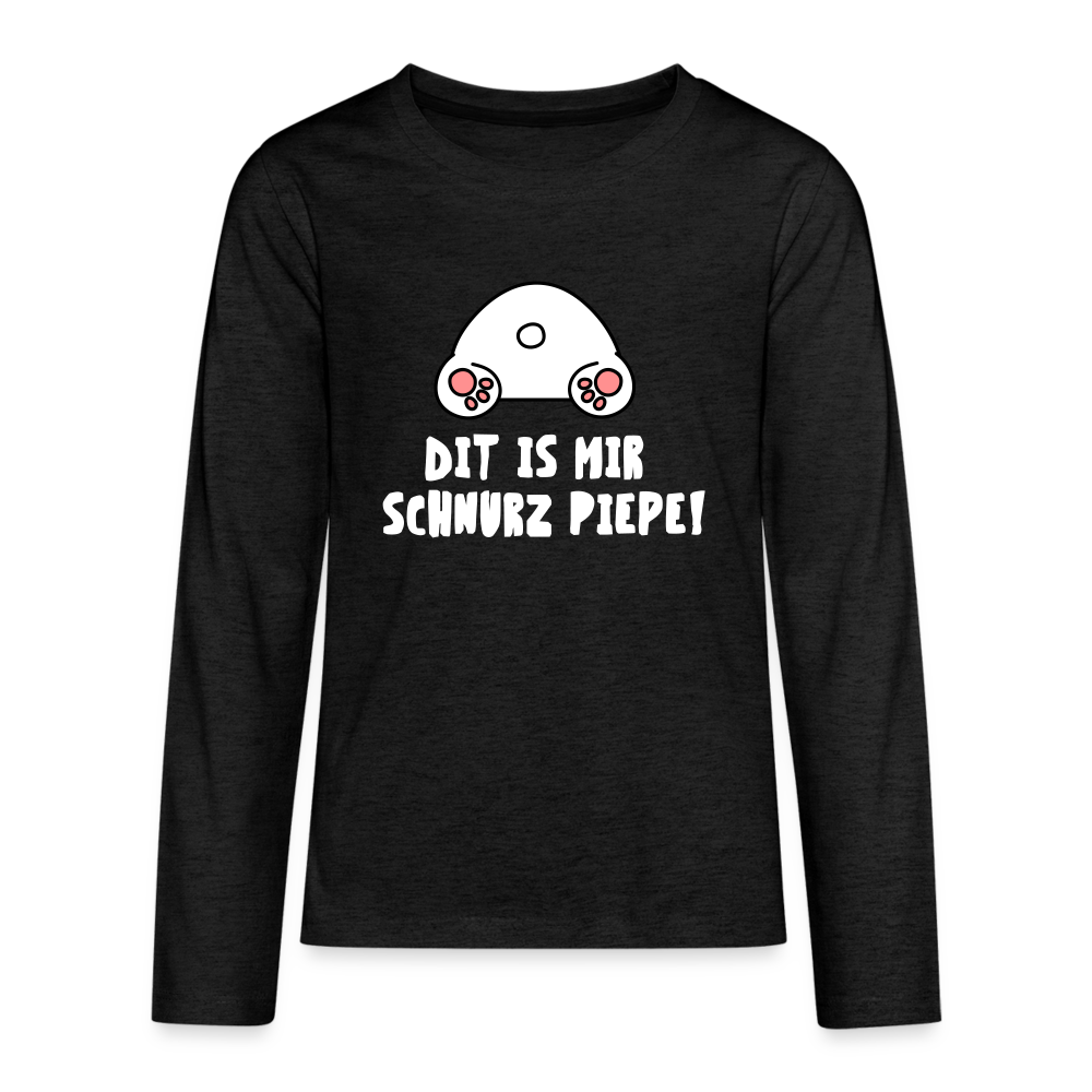 Dit is mir Schnurz Piepe - Teenager Langarmshirt - charcoal grey