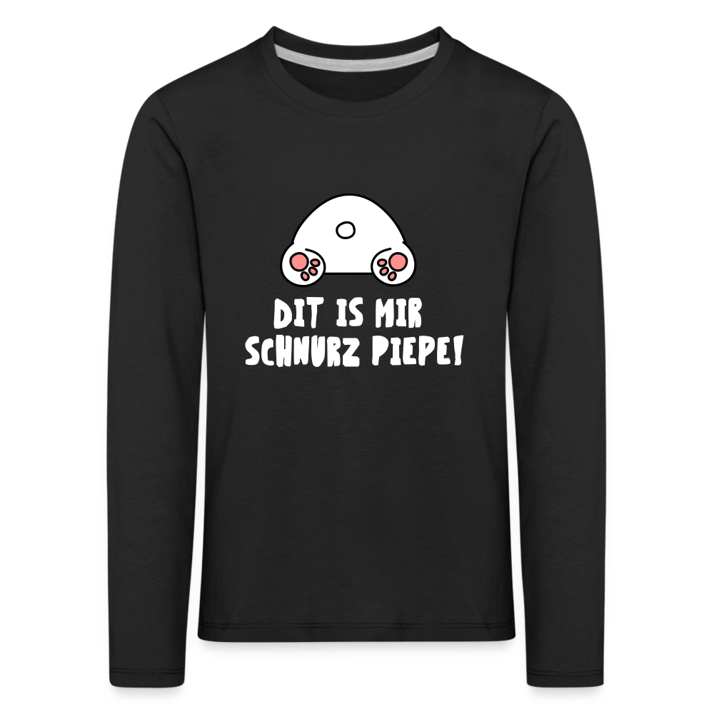 Dit is mir Schnurz Piepe - Kinder Langarmshirt - black