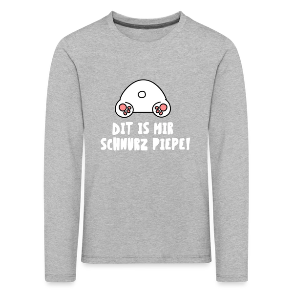 Dit is mir Schnurz Piepe - Kinder Langarmshirt - heather grey