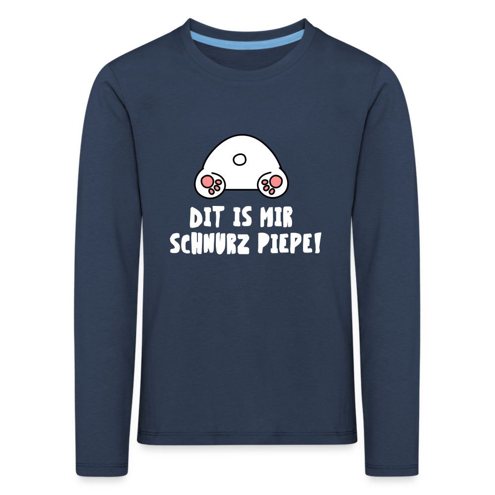 Dit is mir Schnurz Piepe - Kinder Langarmshirt - navy