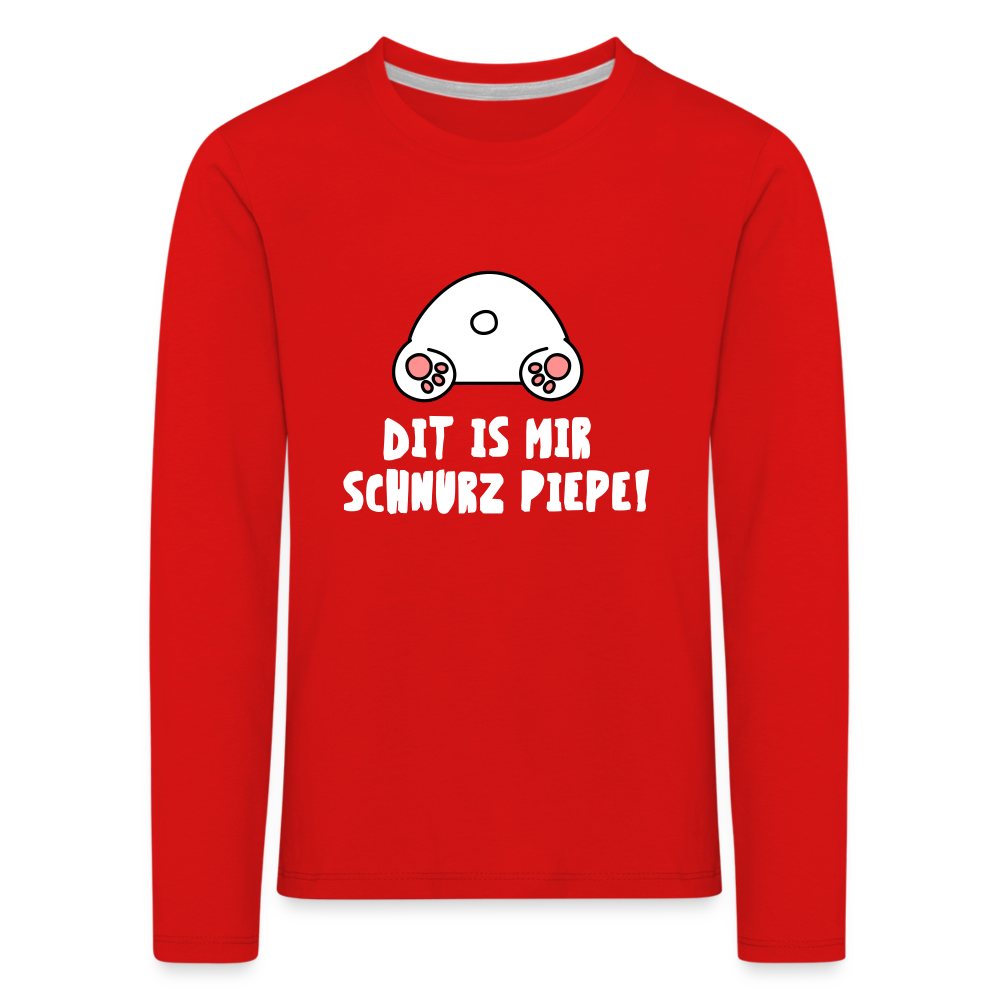 Dit is mir Schnurz Piepe - Kinder Langarmshirt - red