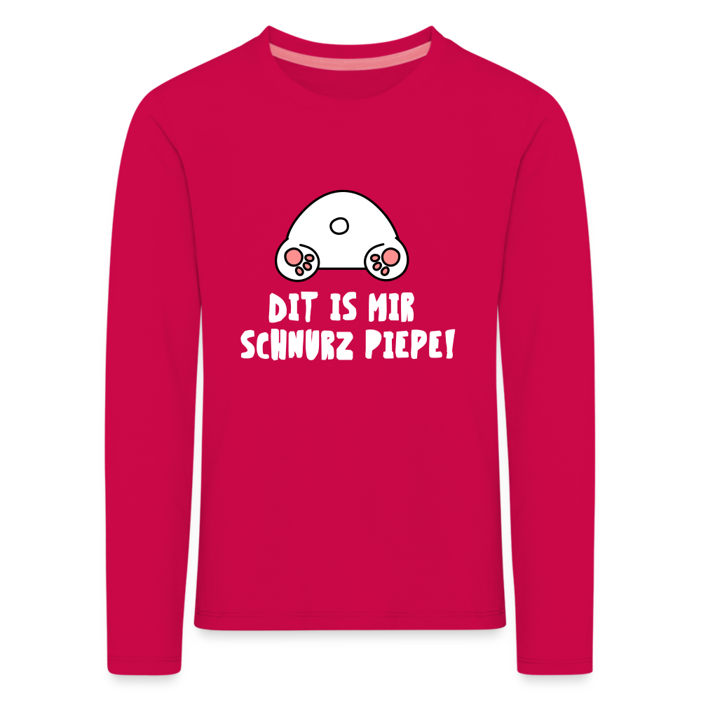 Dit is mir Schnurz Piepe - Kinder Langarmshirt - dark pink