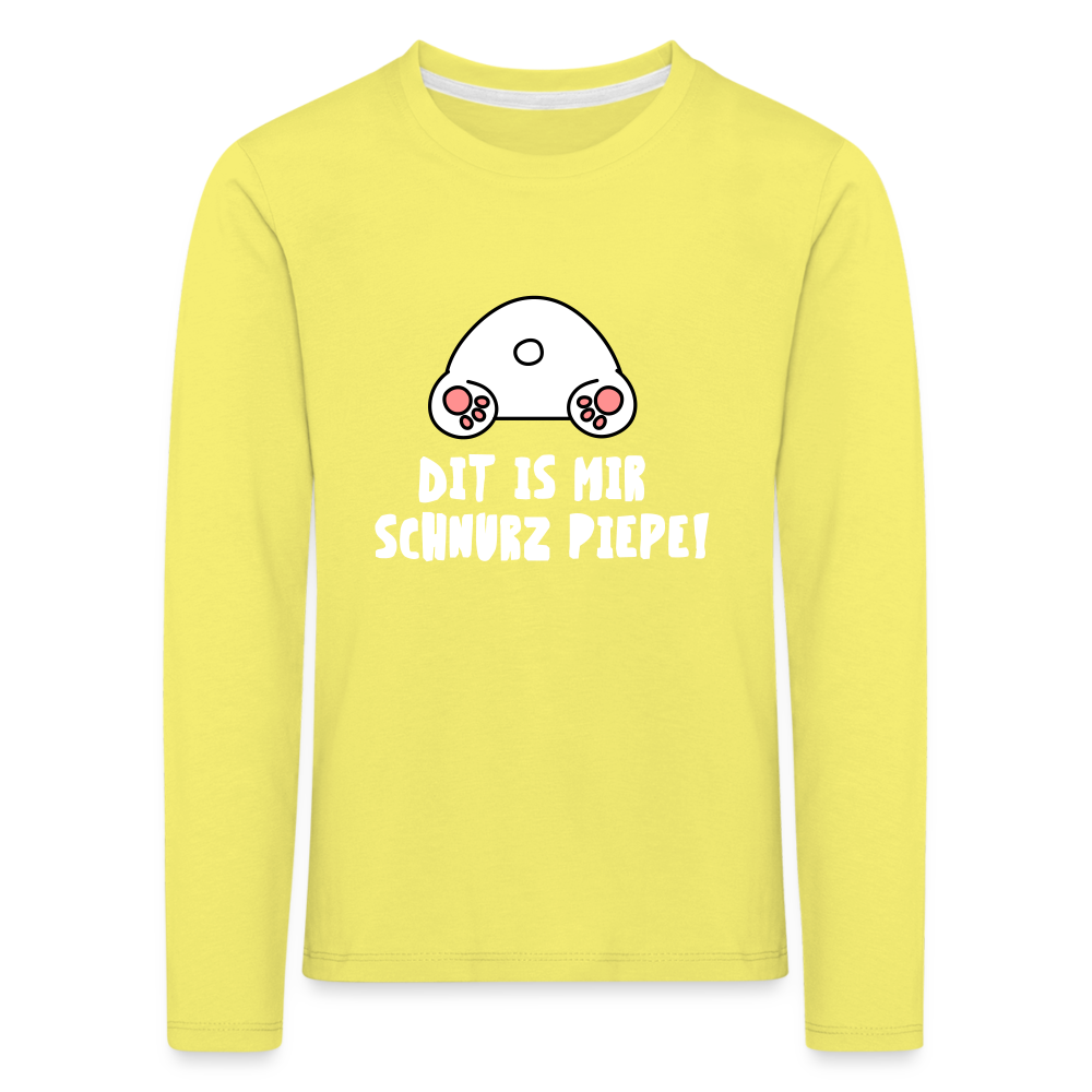 Dit is mir Schnurz Piepe - Kinder Langarmshirt - yellow