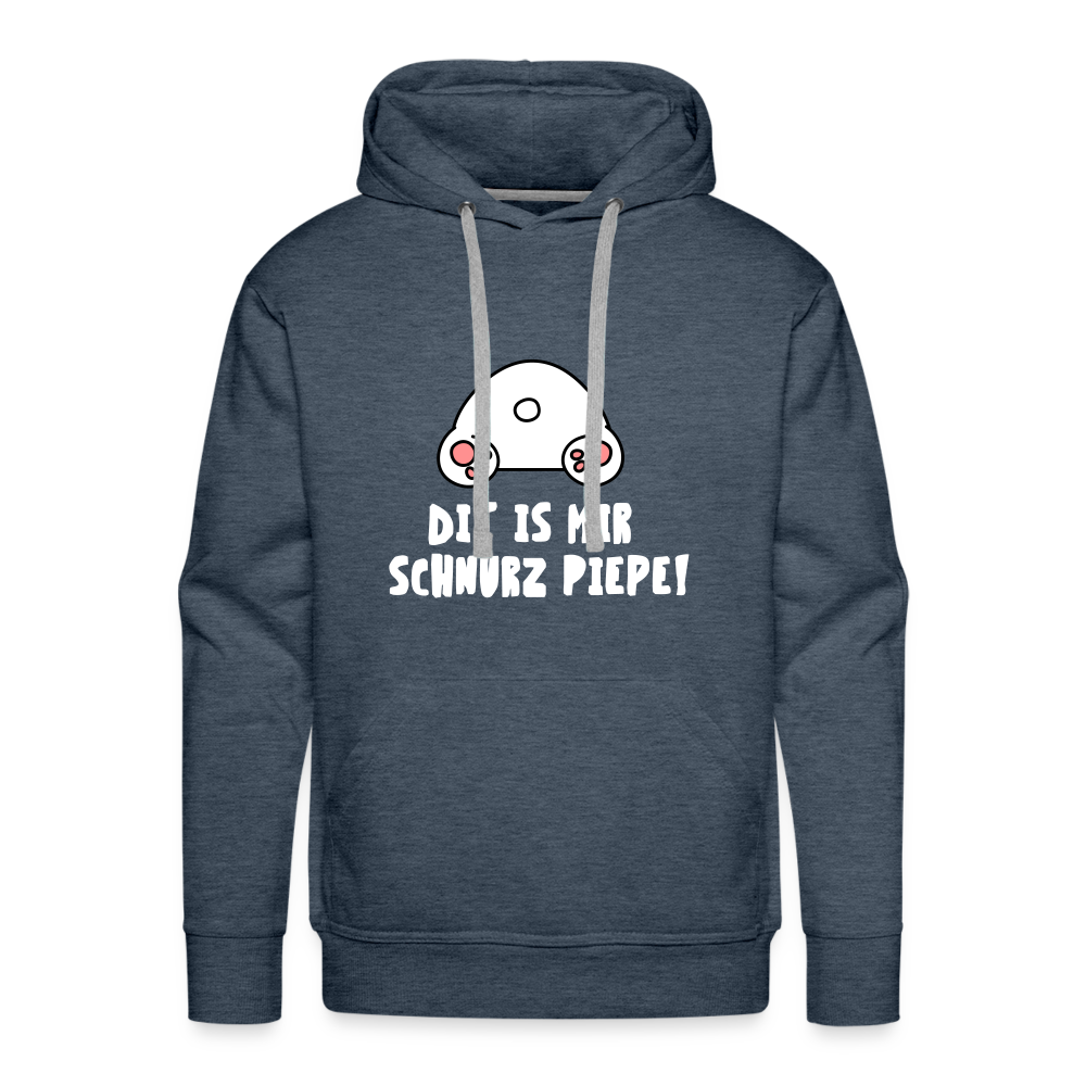 Dit is mir Schnurz Piepe - Männer Premium Hoodie - heather denim