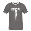 Motor icke - Männer Ringer T-Shirt - dark grey/white
