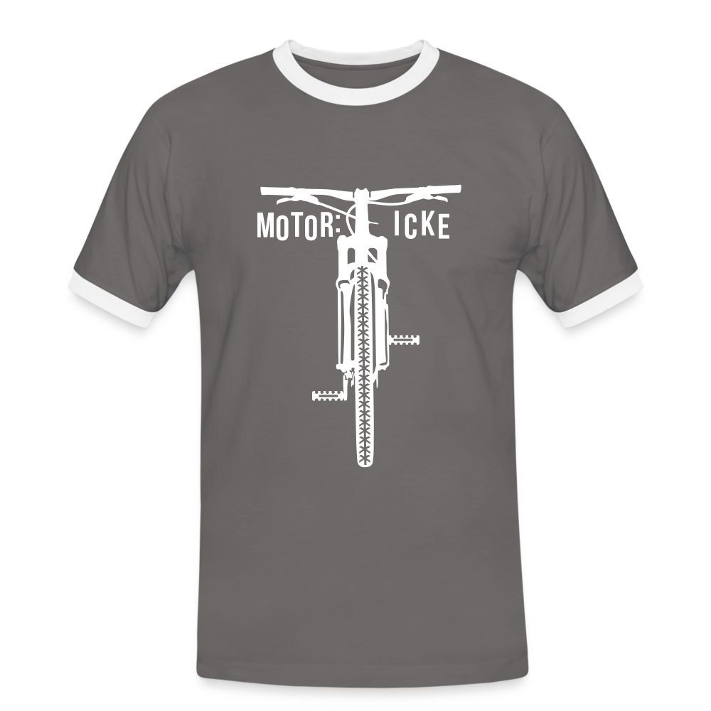 Motor icke - Männer Ringer T-Shirt - dark grey/white