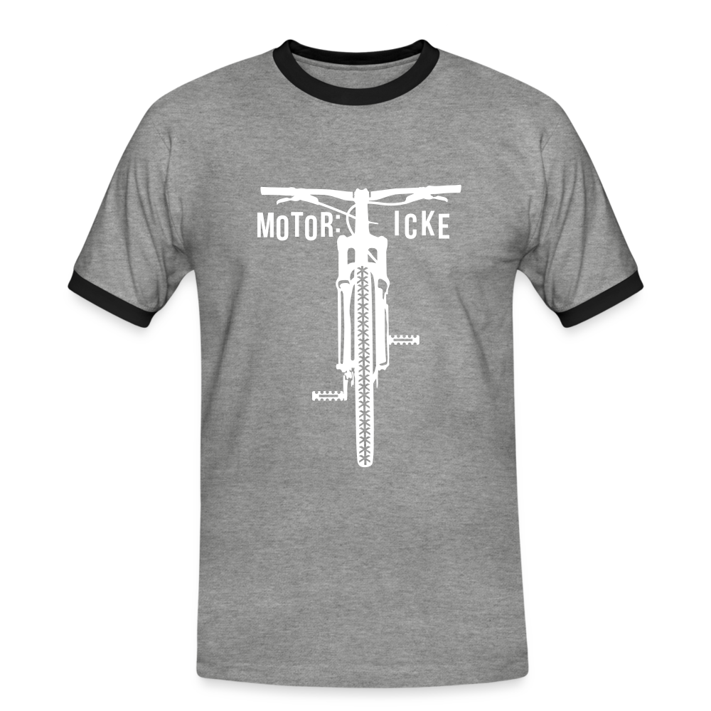 Motor icke - Männer Ringer T-Shirt - heather grey/black