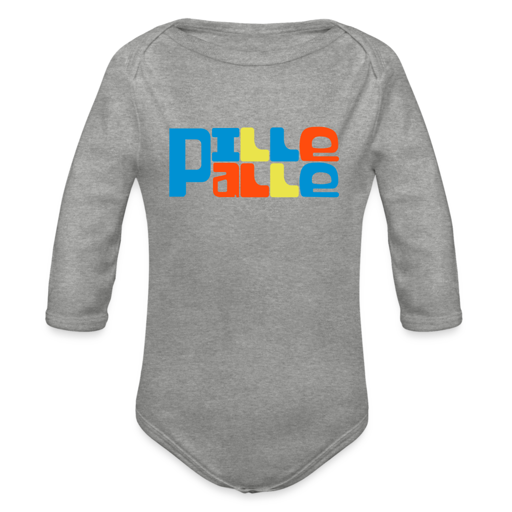 Pillepalle - Bio-Langarmbody - heather grey