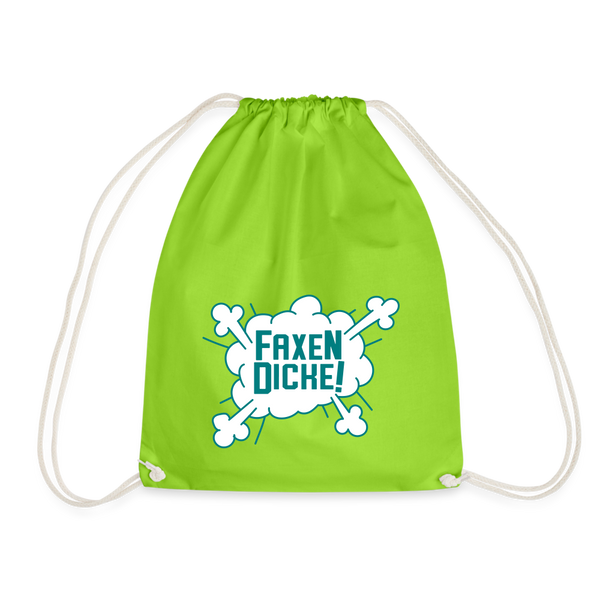 Faxen Dicke! - Turnbeutel - neon green