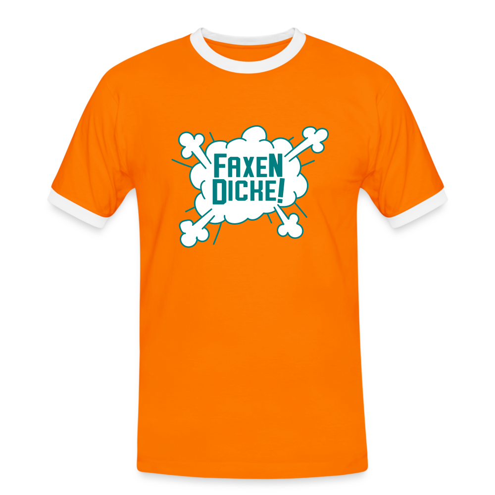 Faxen Dicke! - Männer Ringer T-Shirt - orange/white