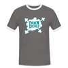 Faxen Dicke! - Männer Ringer T-Shirt - dark grey/white
