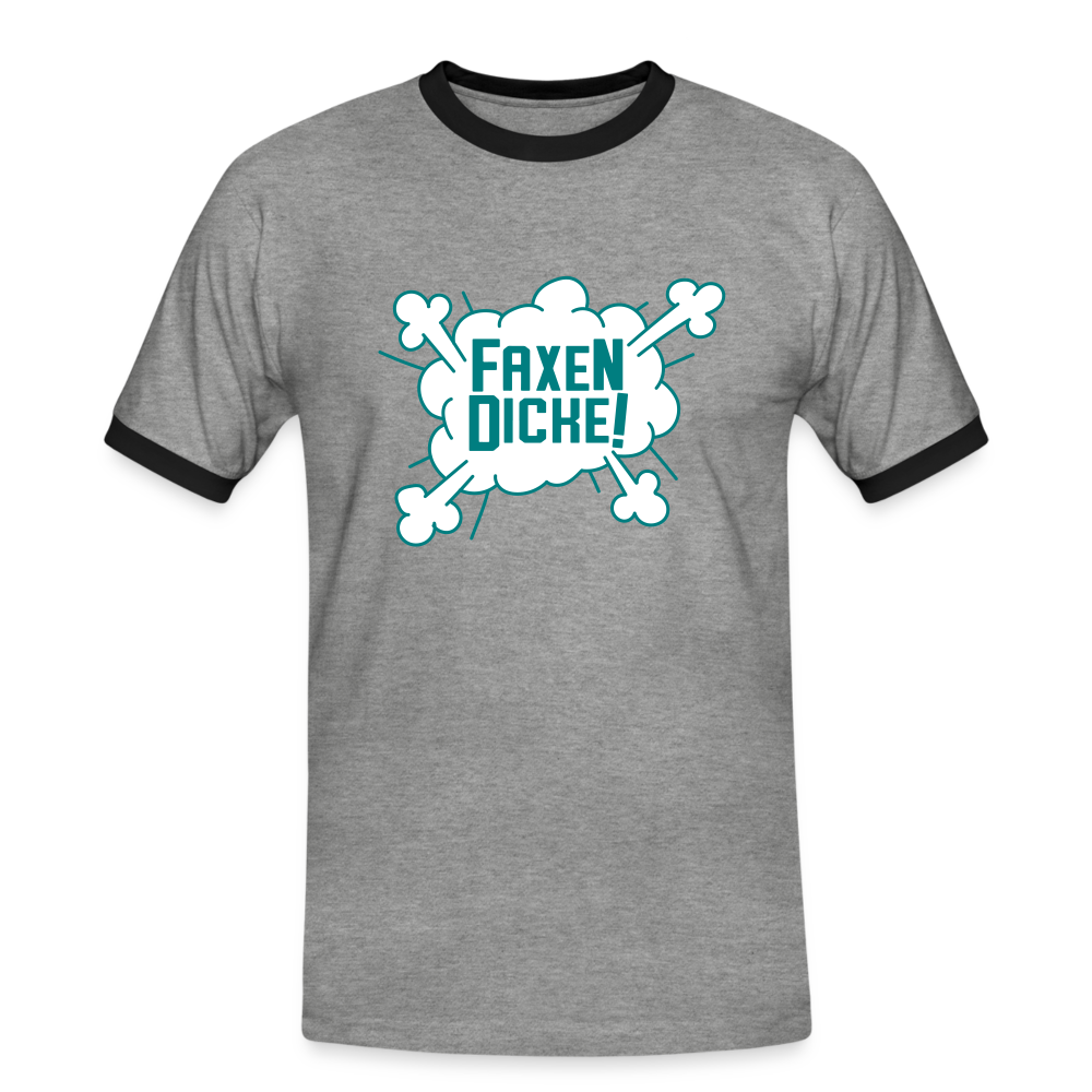 Faxen Dicke! - Männer Ringer T-Shirt - heather grey/black
