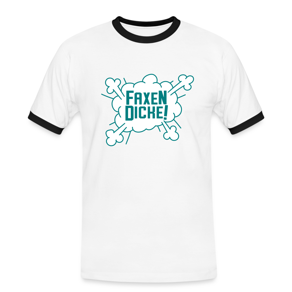 Faxen Dicke! - Männer Ringer T-Shirt - white/black