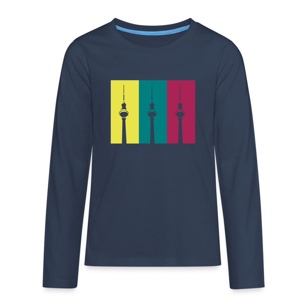 Berlin Retro - Teenager Langarmshirt - navy