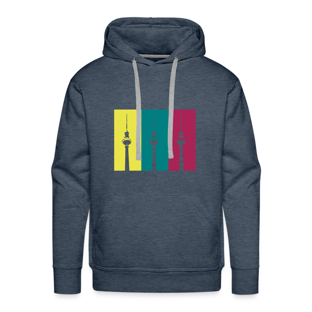 Berlin Retro - Männer Premium Hoodie - heather denim
