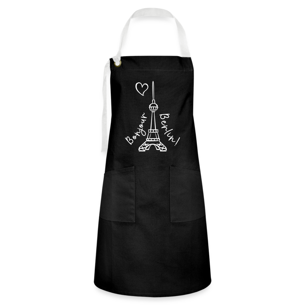 Eiffelturm in Berlin Bonjour - Kontrastschürze - black/white