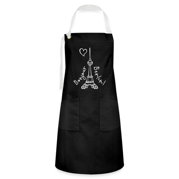 Eiffelturm in Berlin Bonjour - Kontrastschürze - black/white