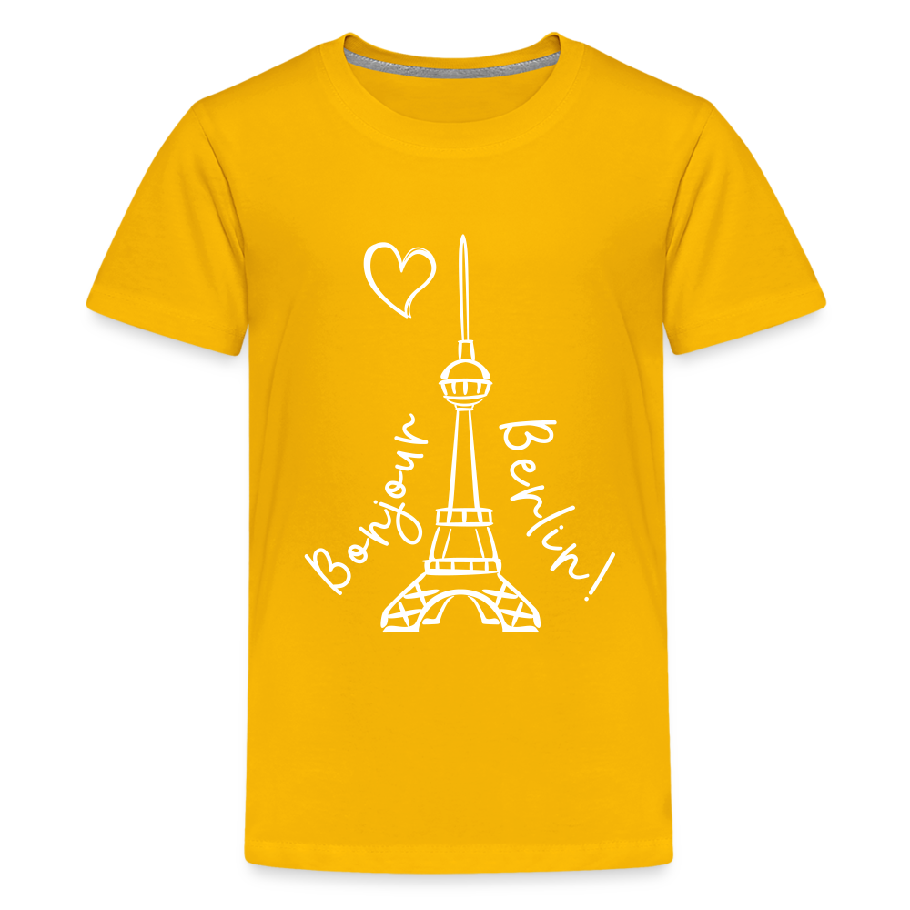 Eiffelturm in Berlin Bonjour - Teenager Premium T-Shirt - sun yellow