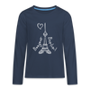 Eiffelturm in Berlin Bonjour - Teenager Langarmshirt - navy