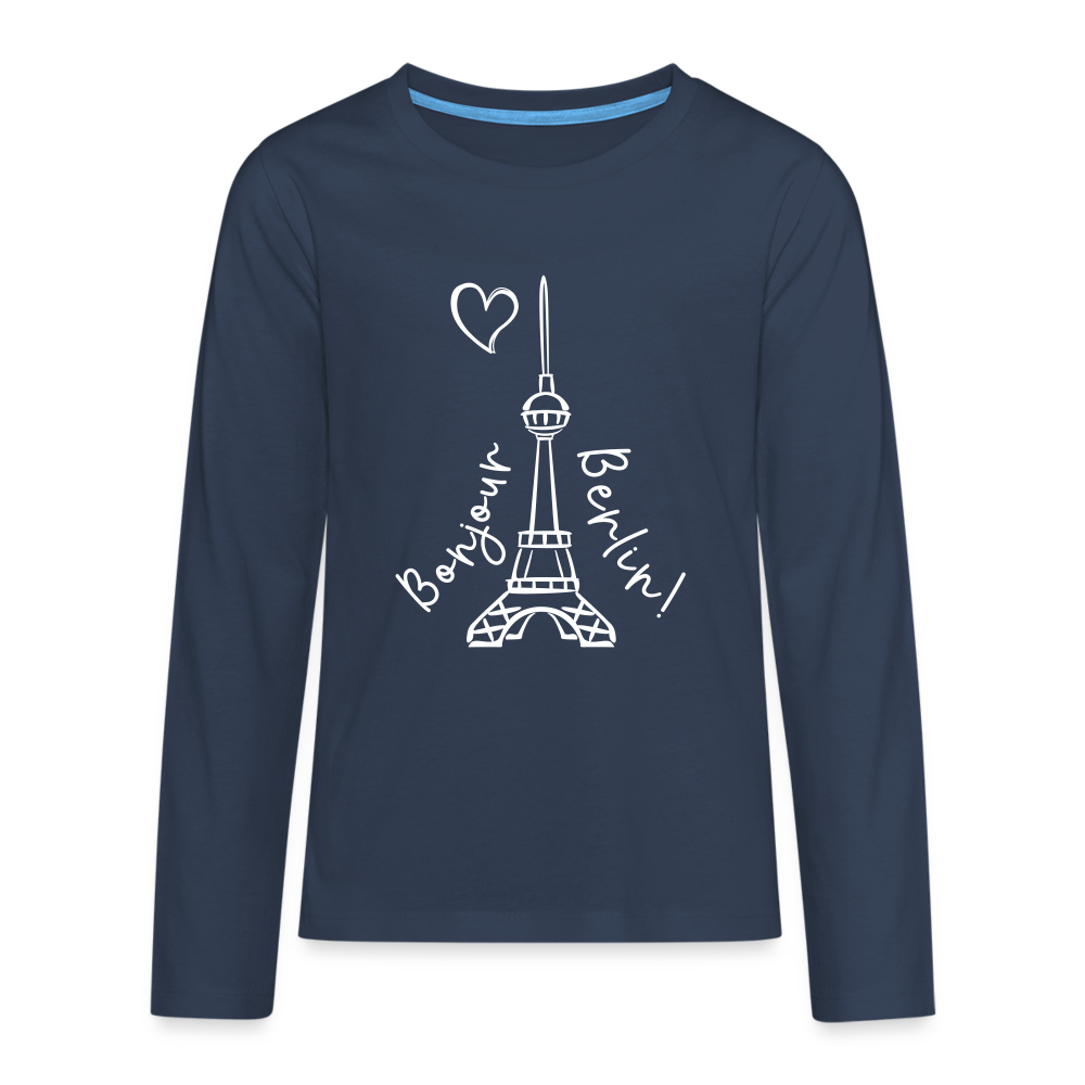 Eiffelturm in Berlin Bonjour - Teenager Langarmshirt - navy