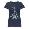Eiffelturm in Berlin Bonjour - Frauen Premium T-Shirt - navy