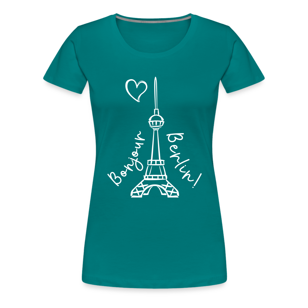 Eiffelturm in Berlin Bonjour - Frauen Premium T-Shirt - diva blue