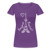 Eiffelturm in Berlin Bonjour - Frauen Premium T-Shirt - purple