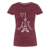 Eiffelturm in Berlin Bonjour - Frauen Premium T-Shirt - heather burgundy