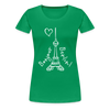 Eiffelturm in Berlin Bonjour - Frauen Premium T-Shirt - kelly green