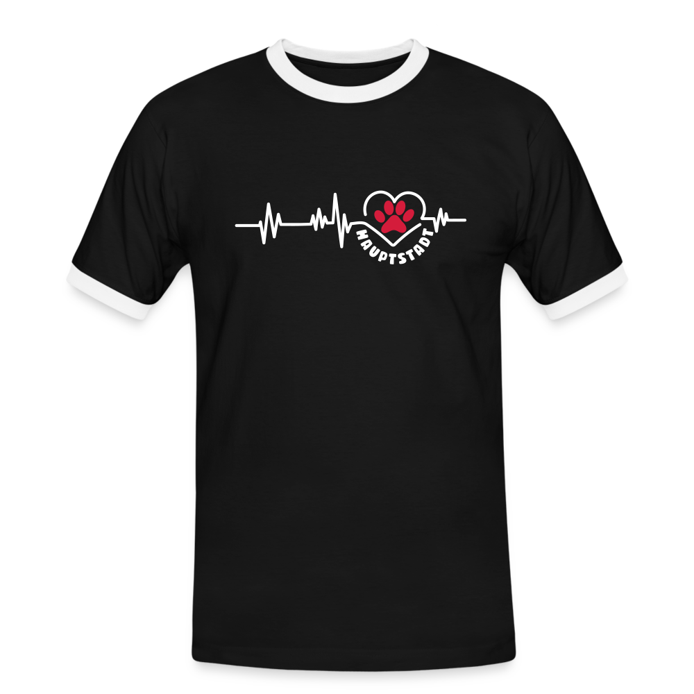 Hauptstadt - Männer Ringer T-Shirt - black/white