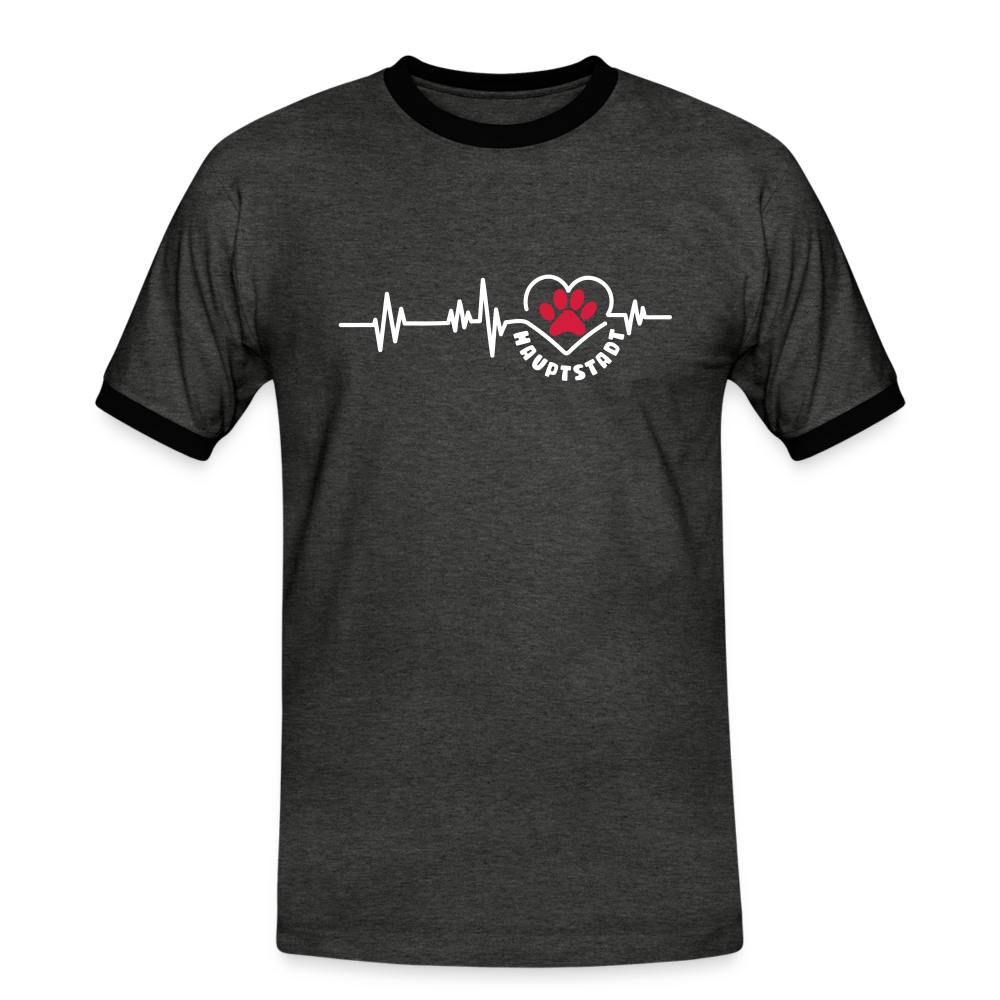 Hauptstadt - Männer Ringer T-Shirt - charcoal/black