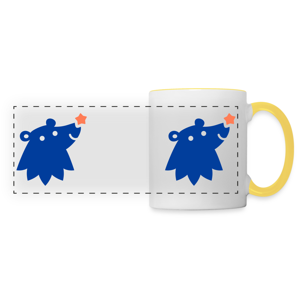 Schnauze Bär - Tasse zweifarbig - white/yellow