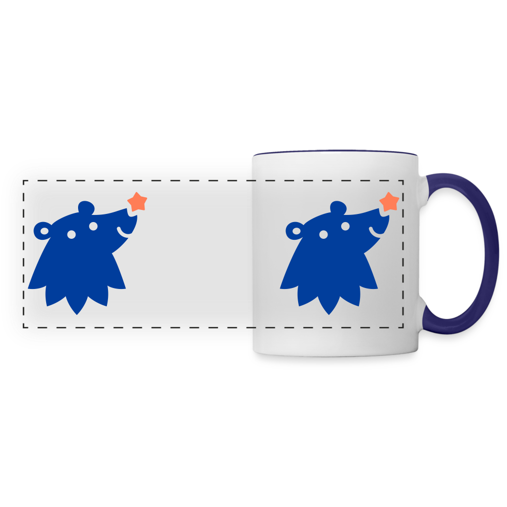 Schnauze Bär - Tasse zweifarbig - white/cobalt blue