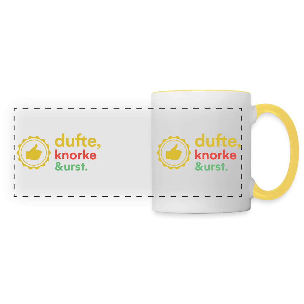 Dufte, Knorke, Urst - Tasse zweifarbig - white/yellow