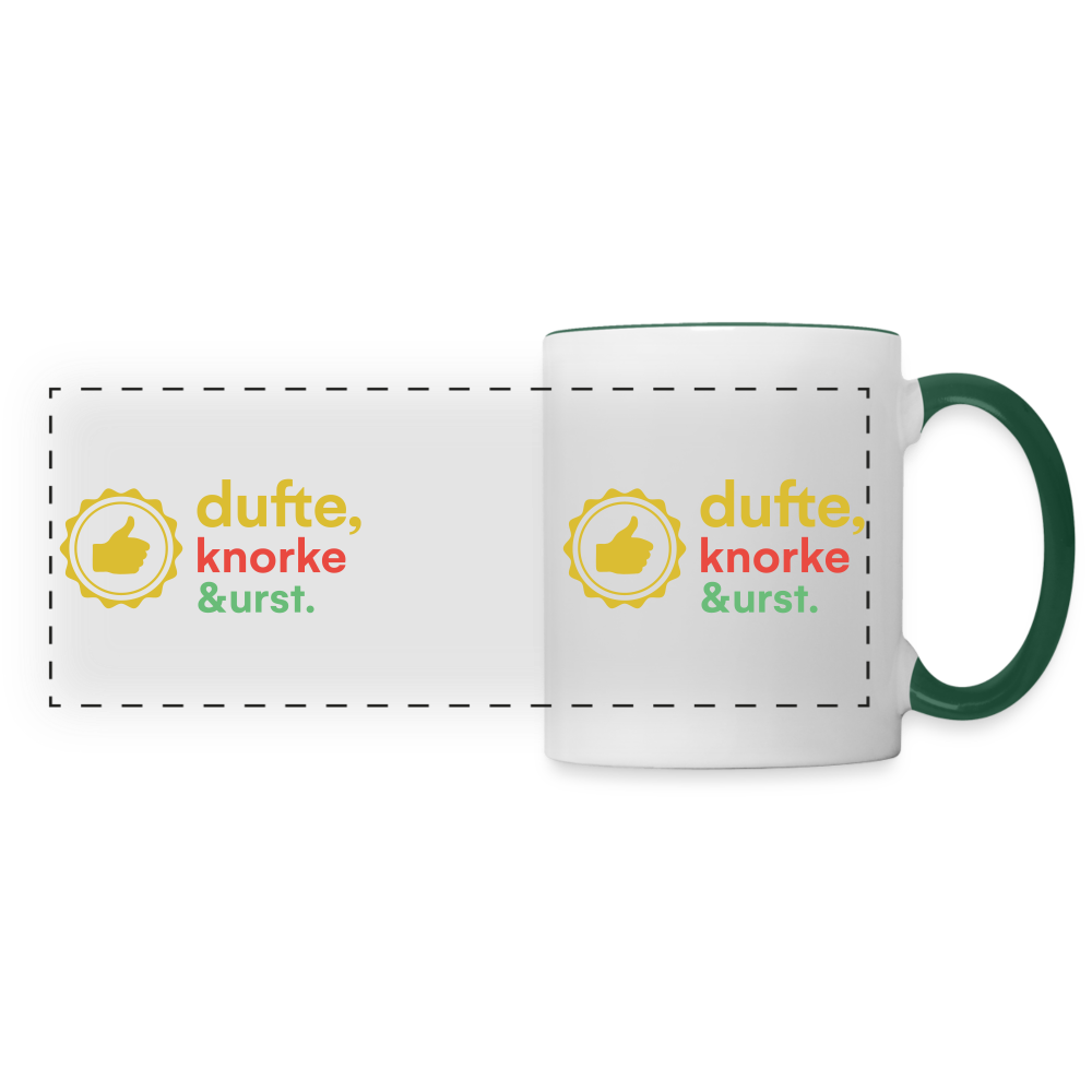 Dufte, Knorke, Urst - Tasse zweifarbig - white/dark green