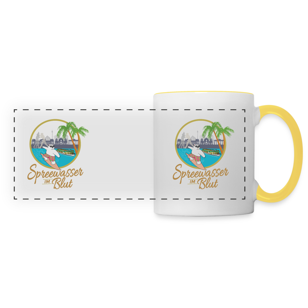 Spreewasser im Blut - Tasse zweifarbig - white/yellow
