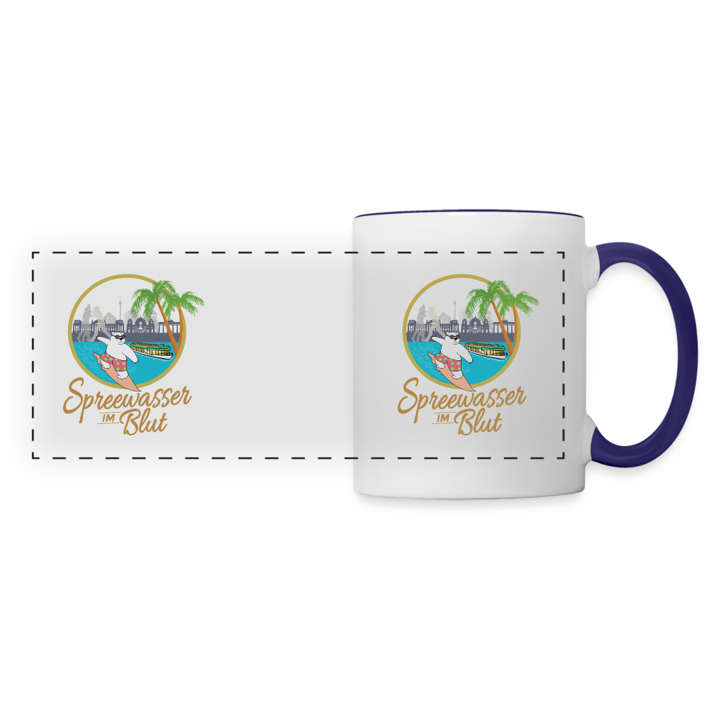 Spreewasser im Blut - Tasse zweifarbig - white/cobalt blue